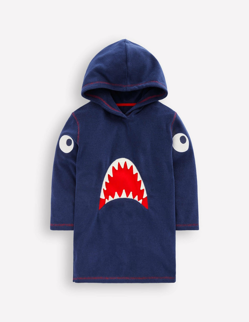 Appliqué Towelling Throw-on-Navy Shark / Boden Discount