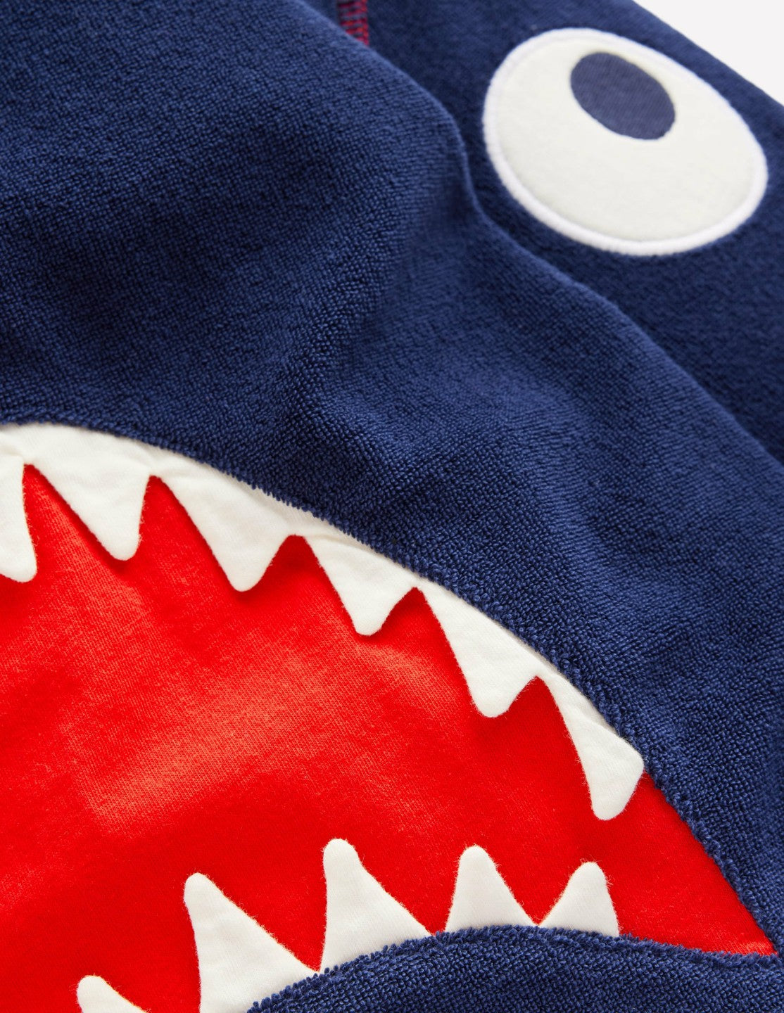 Appliqué Towelling Throw-on-Navy Shark / Boden Discount