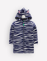 Fun Towelling Zip-up Throw On-Zebra / Boden
