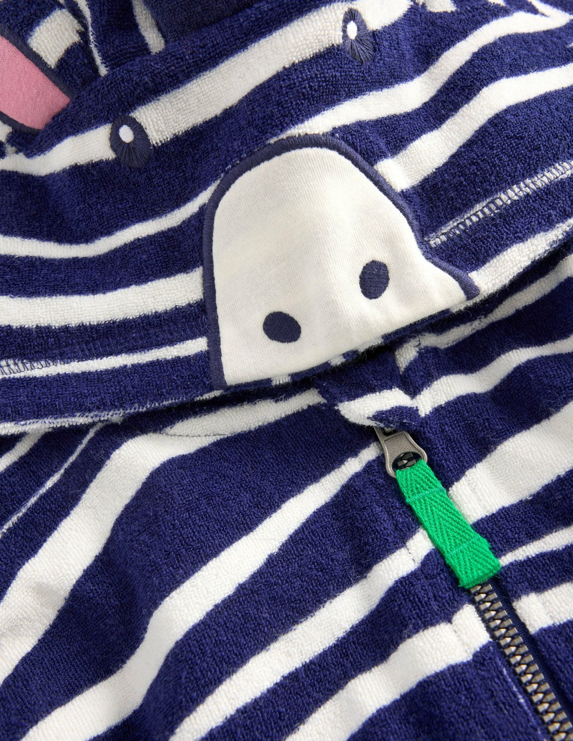 Fun Towelling Zip-up Throw On-Zebra / Boden