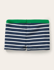 Swim Trunks-Navy Blue/White / Boden Sale