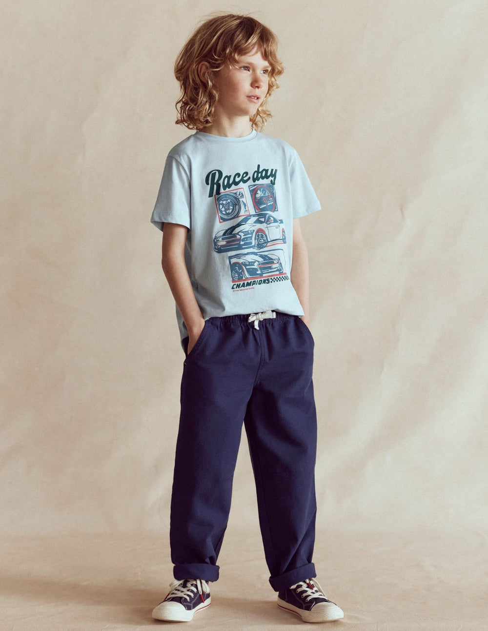 Pull-on Relaxed Pants-Medieval Blue / Boden Outlet