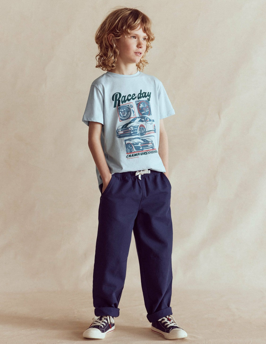 Pull-on Relaxed Pants-Medieval Blue / Boden Outlet