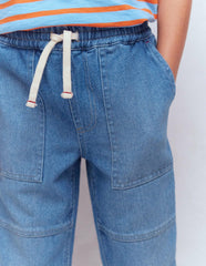 Warrior Knee Jeans-Mid Blue Wash / Boden
