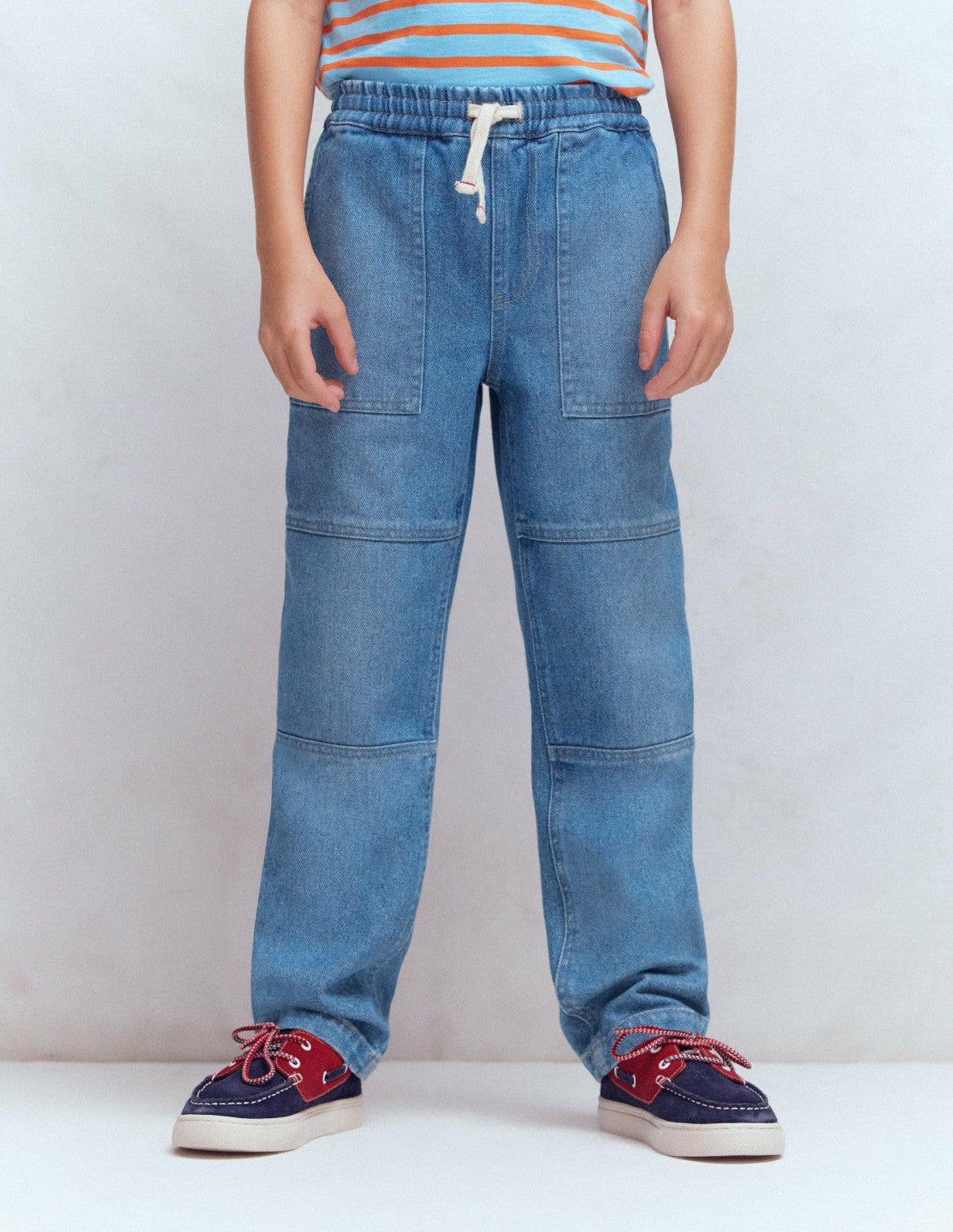 Warrior Knee Jeans-Mid Blue Wash / Boden