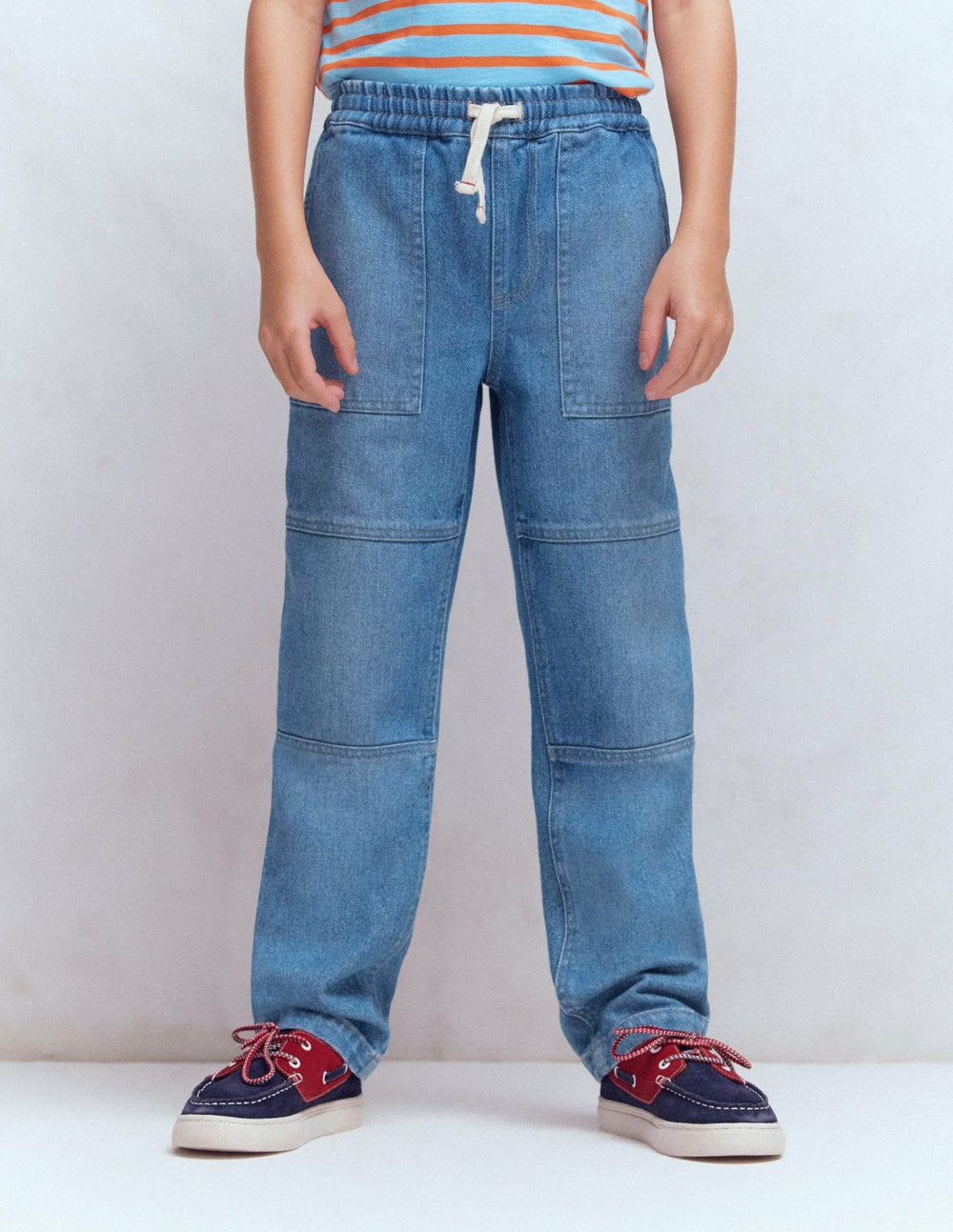 Warrior Knee Jeans-Mid Blue Wash / Boden