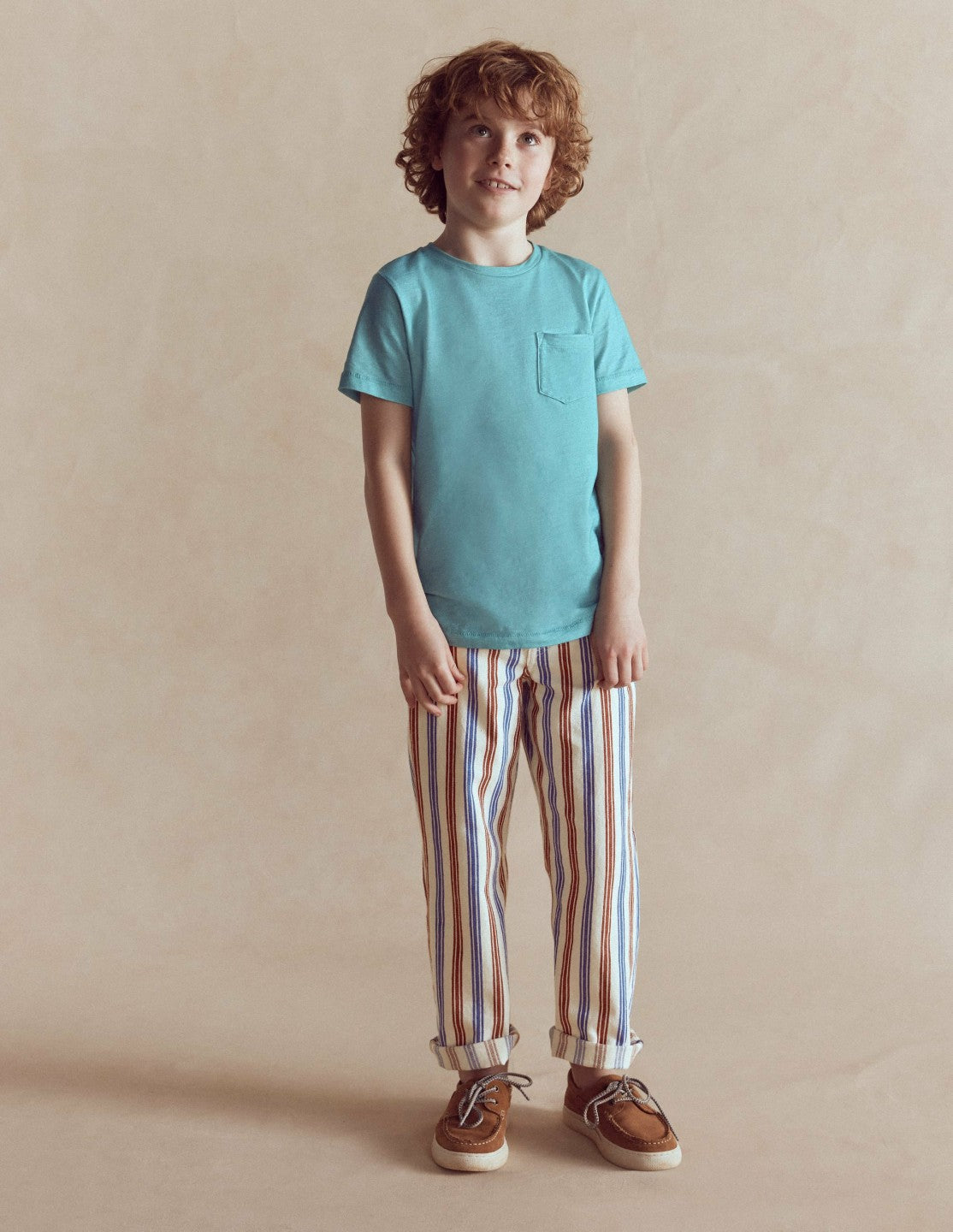 Relaxed Straight Jeans-Blue and Red Stripe / Boden Discount