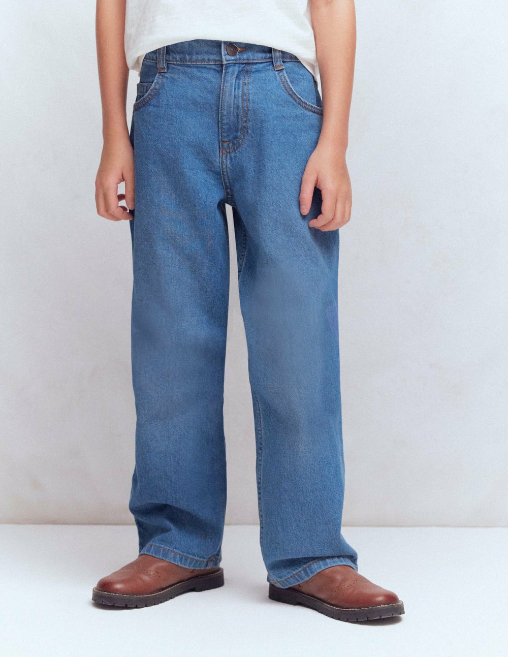 Relaxed Straight Jeans-Mid Wash / Boden us
