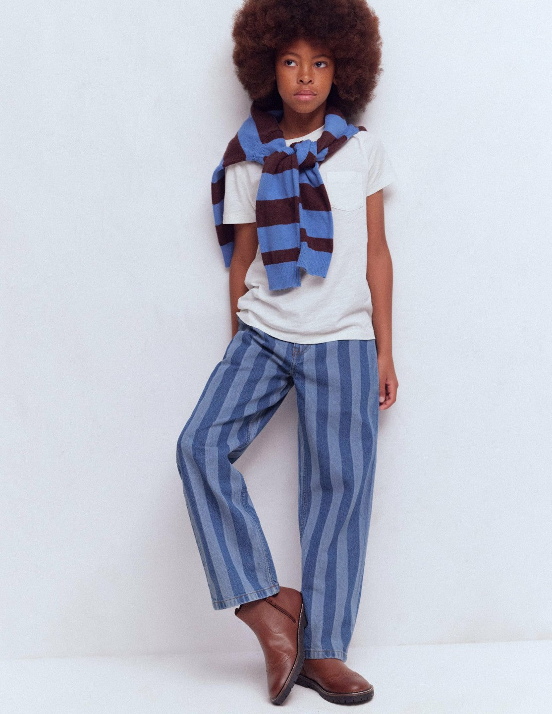Relaxed Straight Jeans-Stripe Shadow / Boden Sale