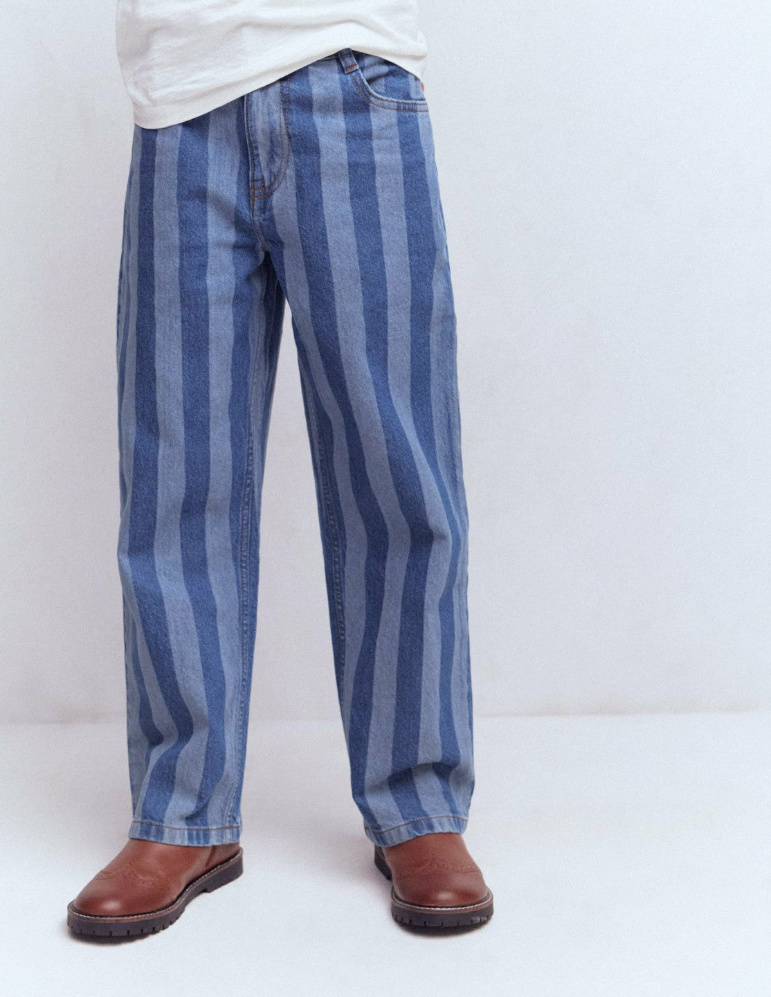 Relaxed Straight Jeans-Stripe Shadow / Boden Sale
