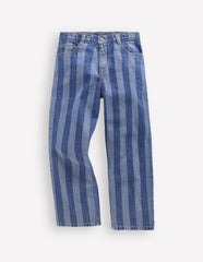 Relaxed Straight Jeans-Stripe Shadow / Boden Sale