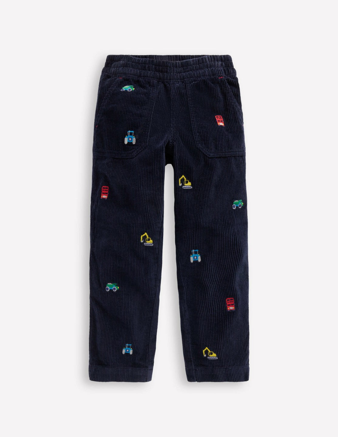 Pull-on Cord Pants-Construction Embroidery / Boden