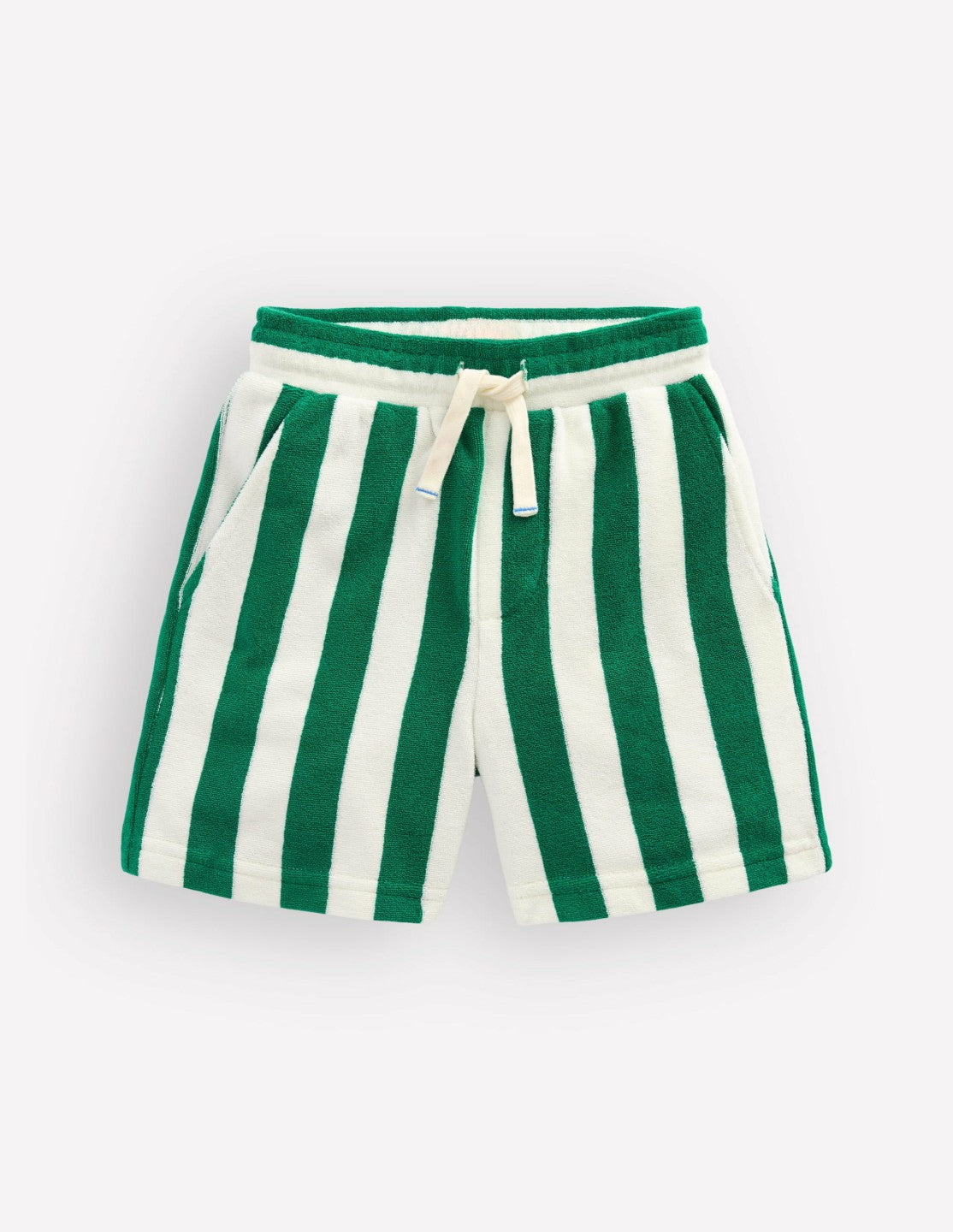 Towelling Shorts-Green and Ivory Stripe / Boden us