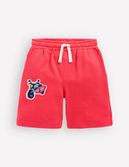 Superstitch Badge Shorts-Jam Red Holiday / Boden Outlet