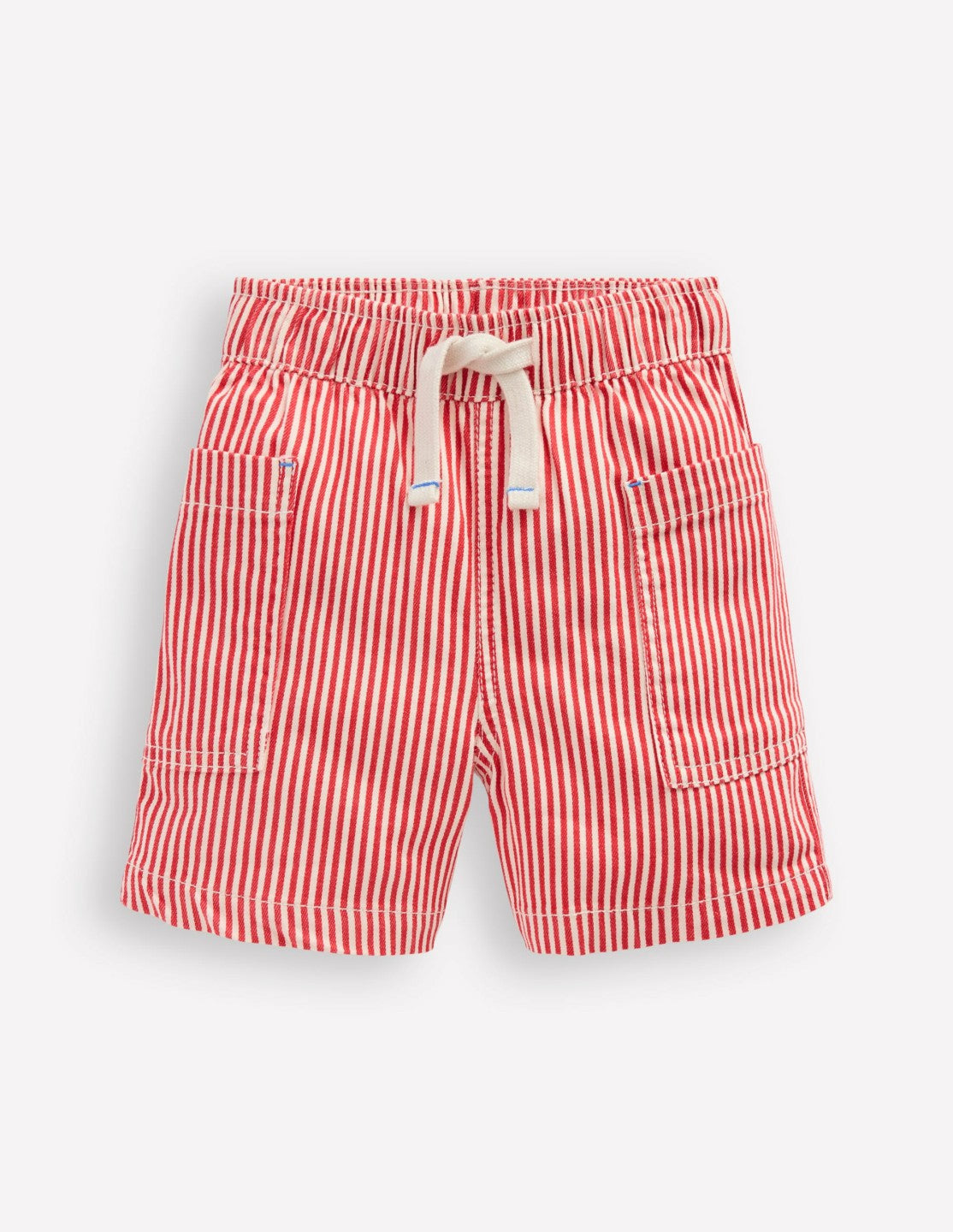 Cotton Pocket Shorts-Red Ticking / Boden Online