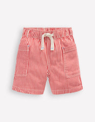 Cotton Pocket Shorts-Red Ticking / Boden Online