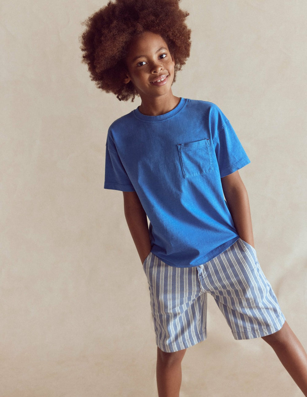 Smart Shorts-Light Blue Stripe / Boden Sale