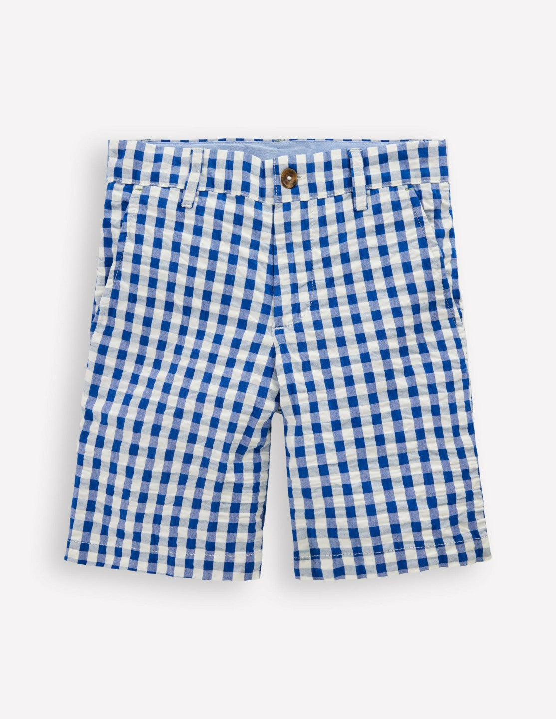 Textured Shorts-Blue Gingham / Boden Outlet