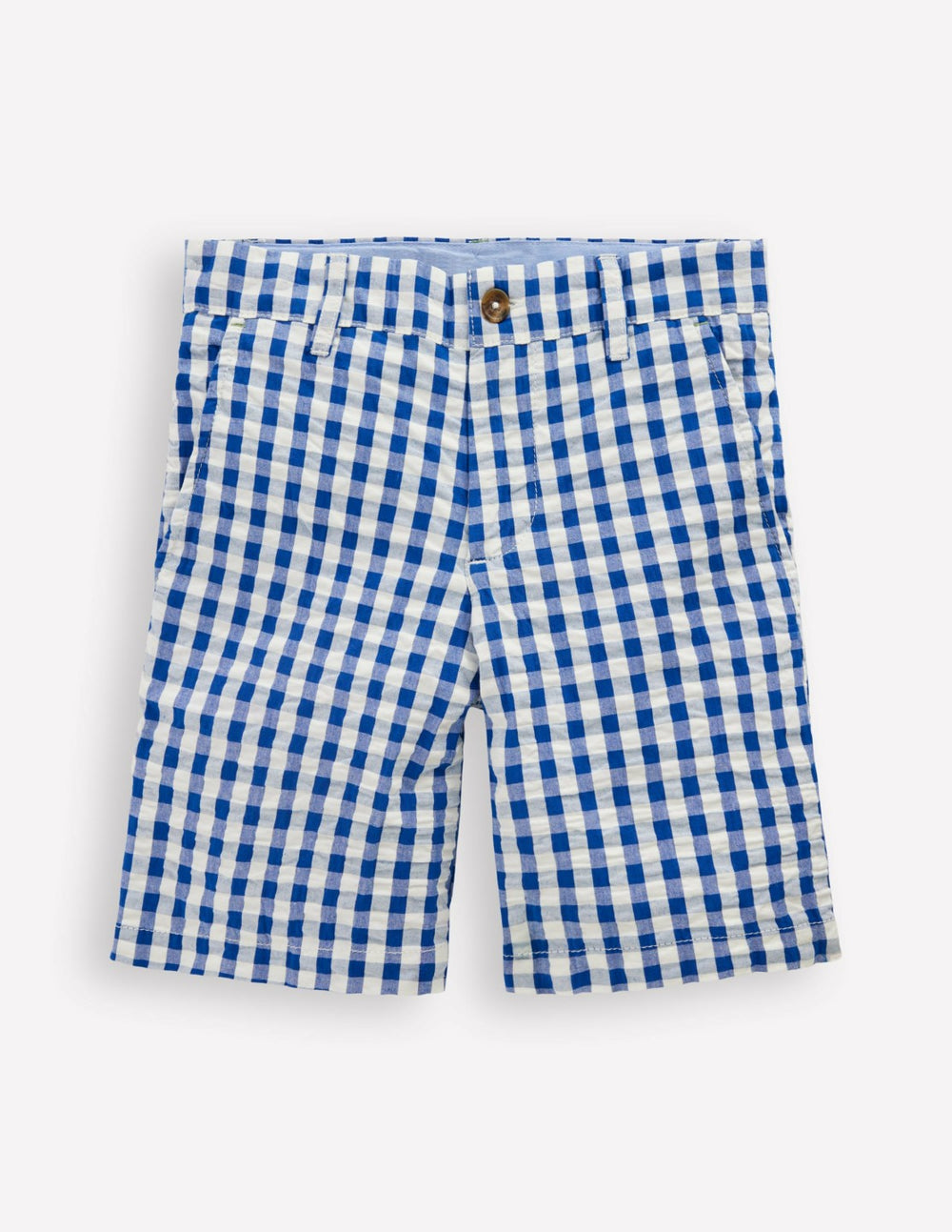 Textured Shorts-Blue Gingham / Boden Outlet