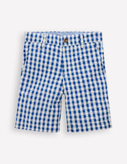 Textured Shorts-Blue Gingham / Boden Outlet