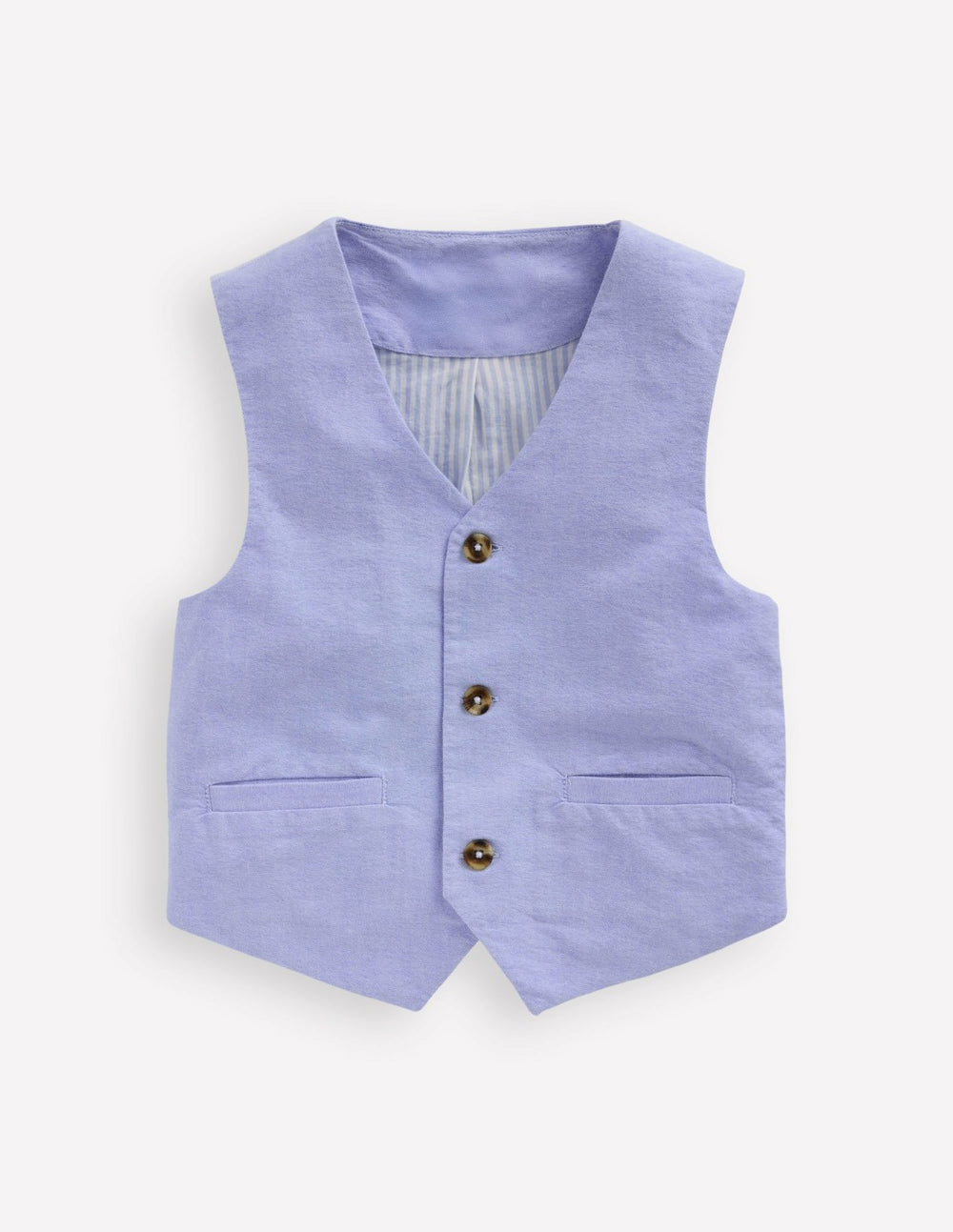 Cotton Oxford Waistcoat-Blue Oxford / Boden