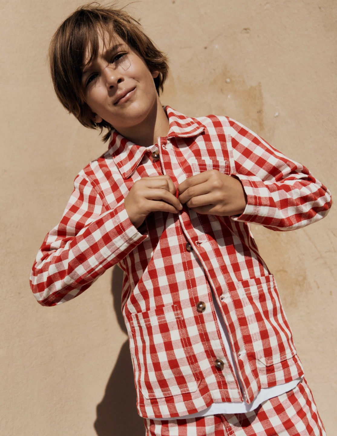 Twill Jacket-Red Gingham / Boden Online