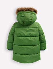 Fleece Lined Padded Coat-Green / Boden Discount