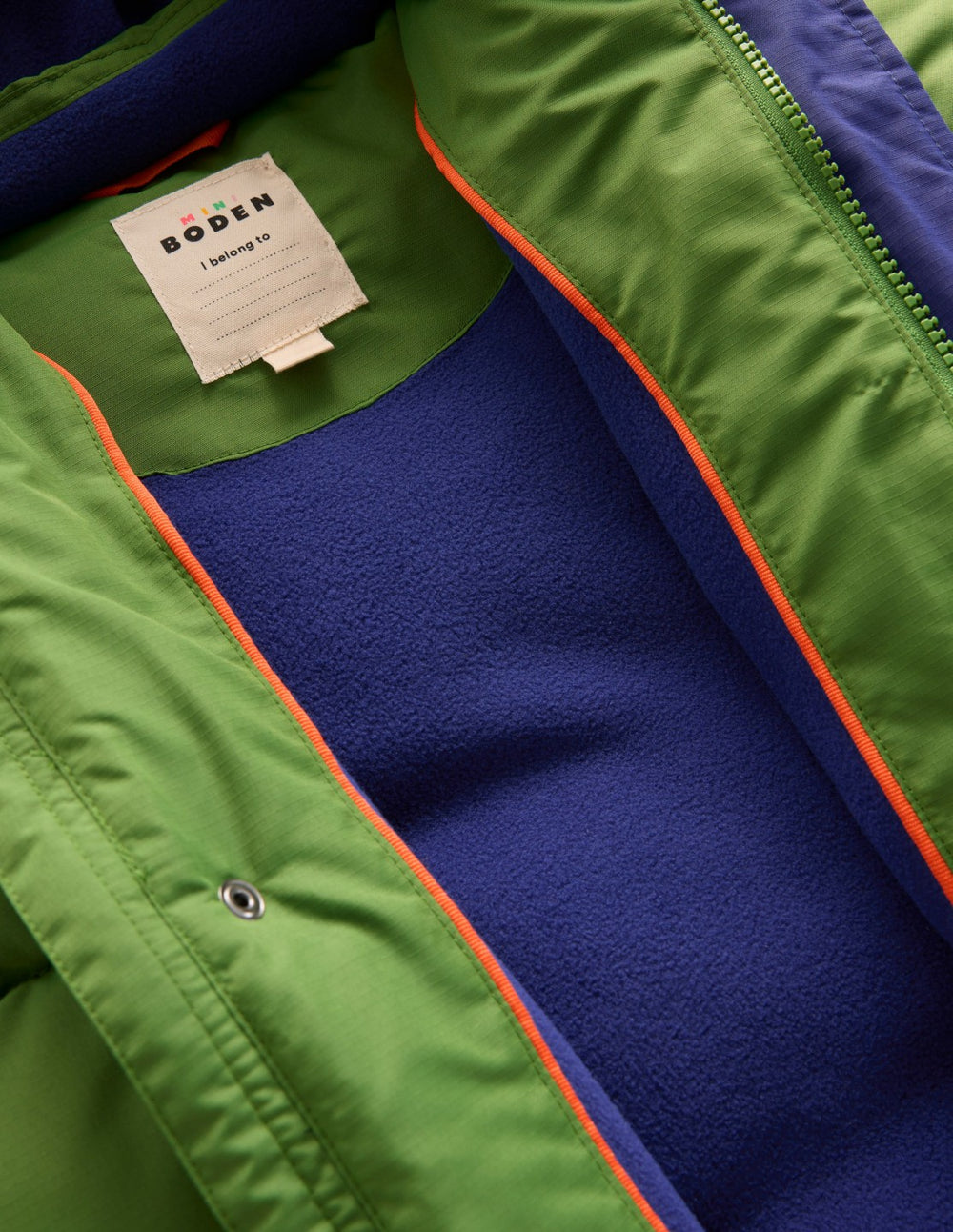 Fleece Lined Padded Coat-Green / Boden Discount