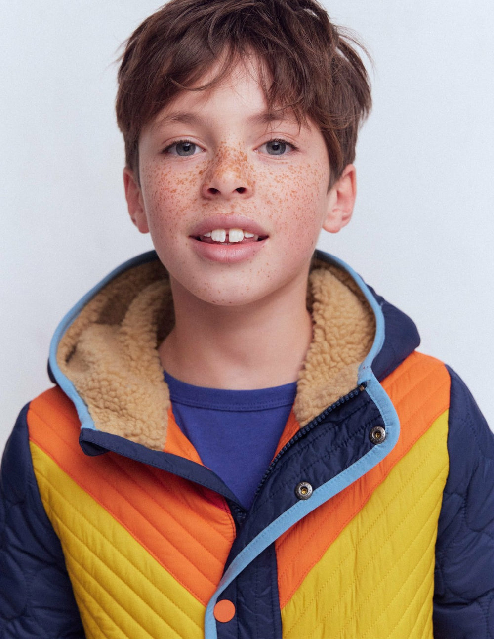 Chevron Borg Jacket-Orange Multi / Boden us