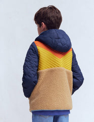 Chevron Borg Jacket-Orange Multi / Boden us