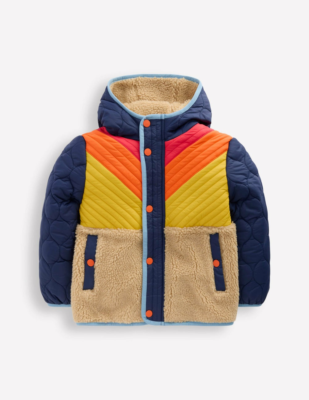Chevron Borg Jacket-Orange Multi / Boden us