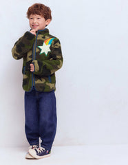 Cosy Borg Jacket-Camo Badges / Boden
