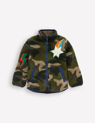 Cosy Borg Jacket-Camo Badges / Boden
