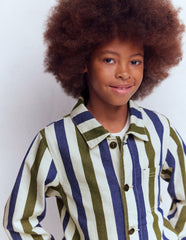 Twill Jacket-Blue and Green Stripe / Boden Outlet