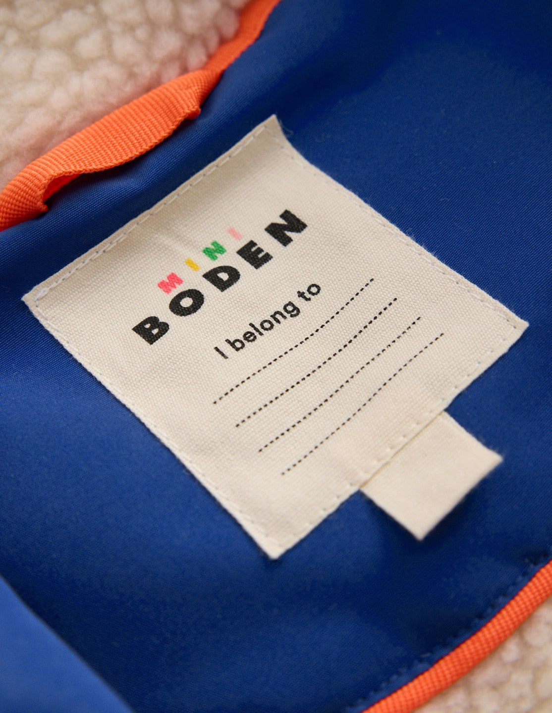Boys Borg Lined Anorak-Orange Colour Block / Boden Sale