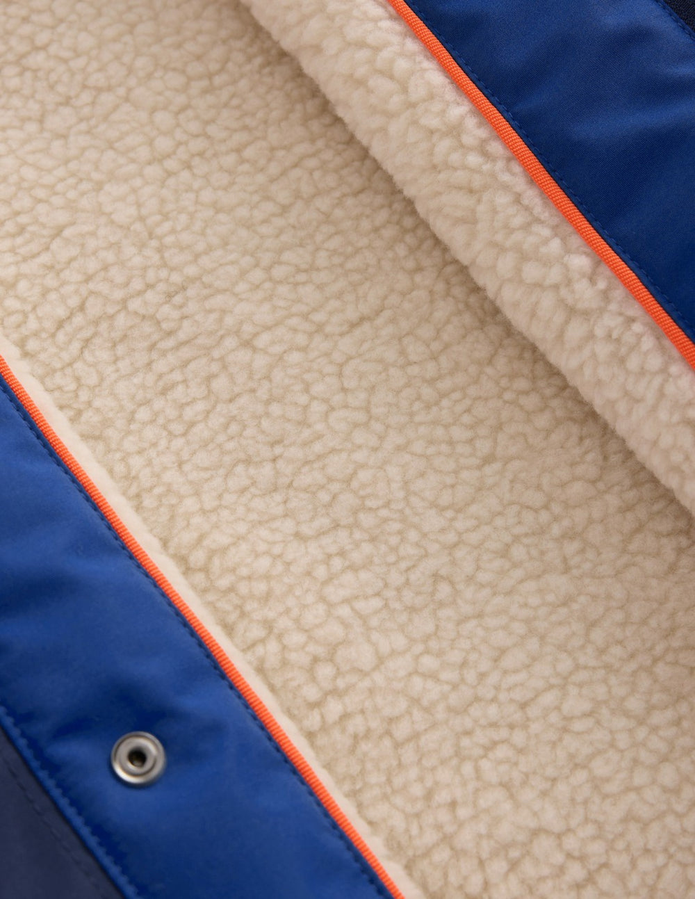 Boys Borg Lined Anorak-Orange Colour Block / Boden Sale