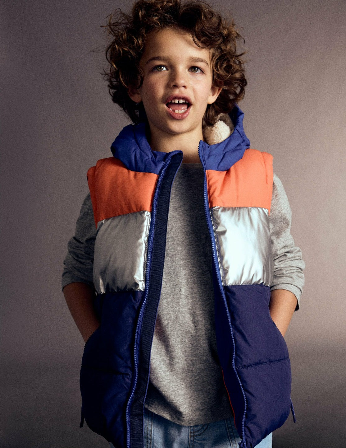 2-in-1 Padded Coat-Colour Block / Boden Outlet