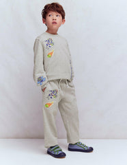 Badge Sweatpants-Grey Space / Boden On sale