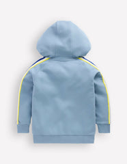 Raglan Zip-through Hoody-French Blue / Boden