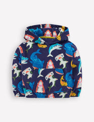 Towelling Pop-over Hoody-College Navy Sharks / Boden Online