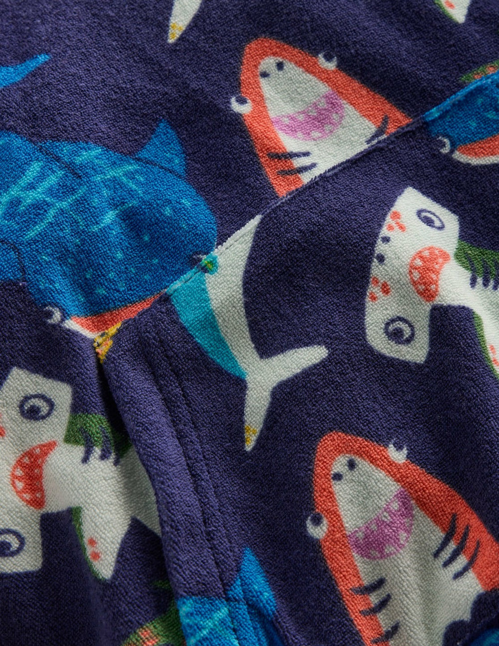 Towelling Pop-over Hoody-College Navy Sharks / Boden Online