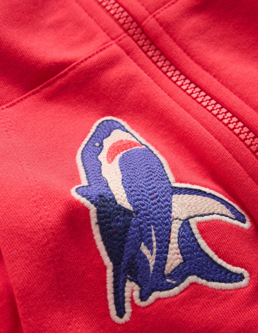 Badge Superstitch Hoodie-Jam Red Holiday / Boden On sale