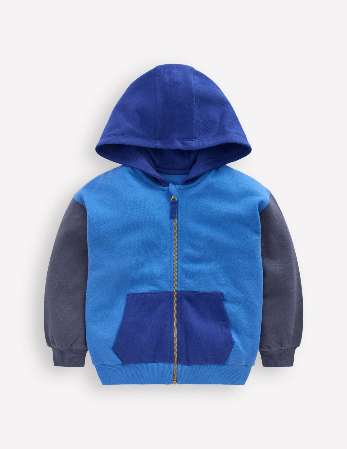 Colourblock Zip-through Hoodie-Blue Hotch / Boden Sale