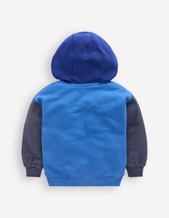 Colourblock Zip-through Hoodie-Blue Hotch / Boden Sale