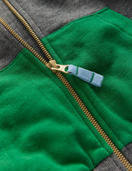 Colourblock Zip-through Hoodie-GREY MARL COLOURBLOCK / Boden Online