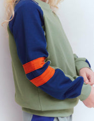 Colourblock Sleeve Sweatshirt-CHINOISE GREEN COLOURBLOCK / Boden Outlet