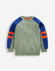 Colourblock Sleeve Sweatshirt-CHINOISE GREEN COLOURBLOCK / Boden Outlet