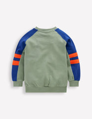 Colourblock Sleeve Sweatshirt-CHINOISE GREEN COLOURBLOCK / Boden Outlet