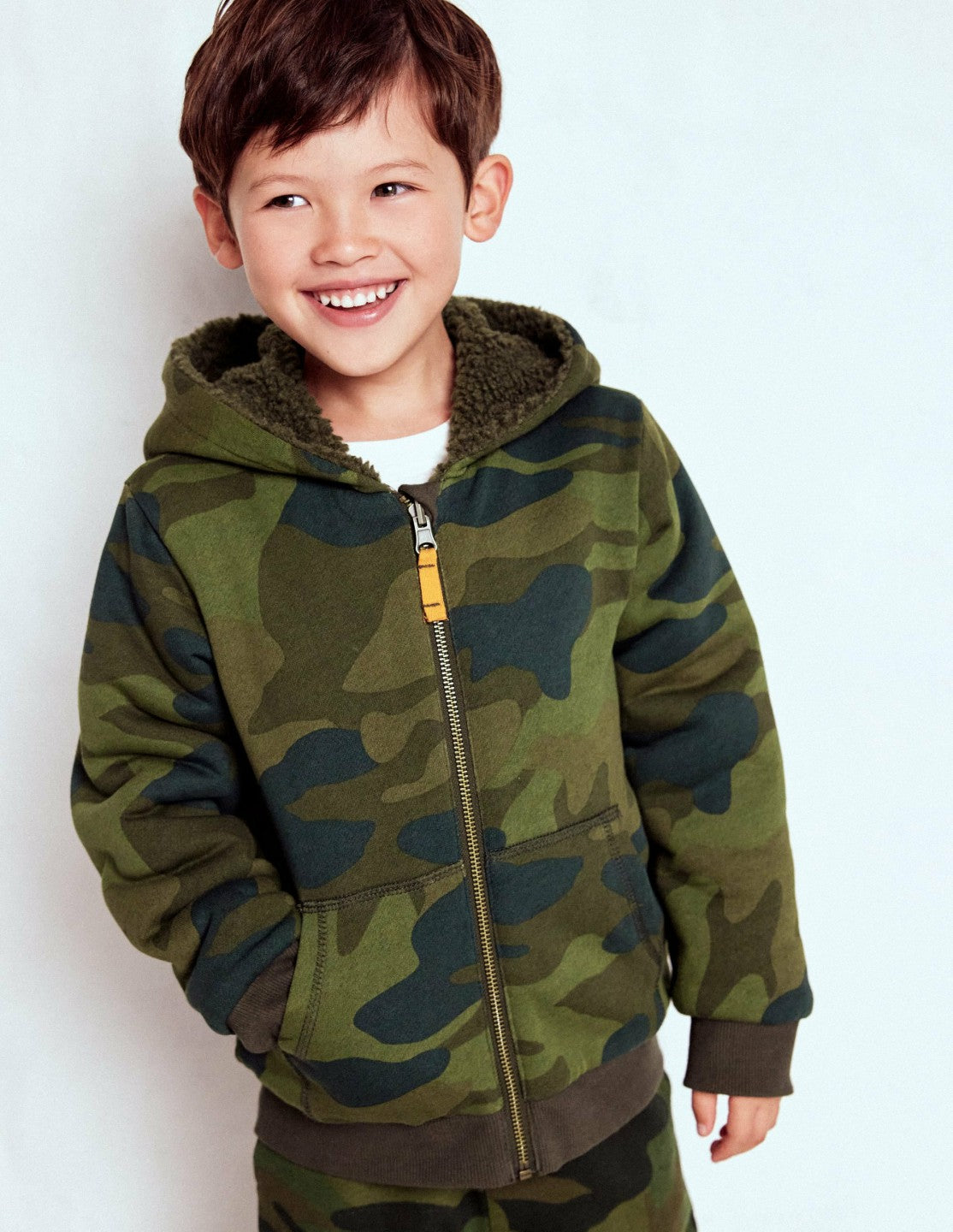 Reversible Borg Hoody-Camo / Boden Discount
