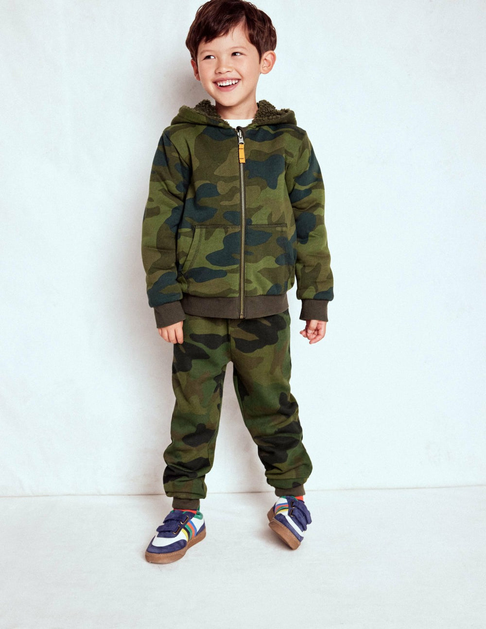 Reversible Borg Hoody-Camo / Boden Discount